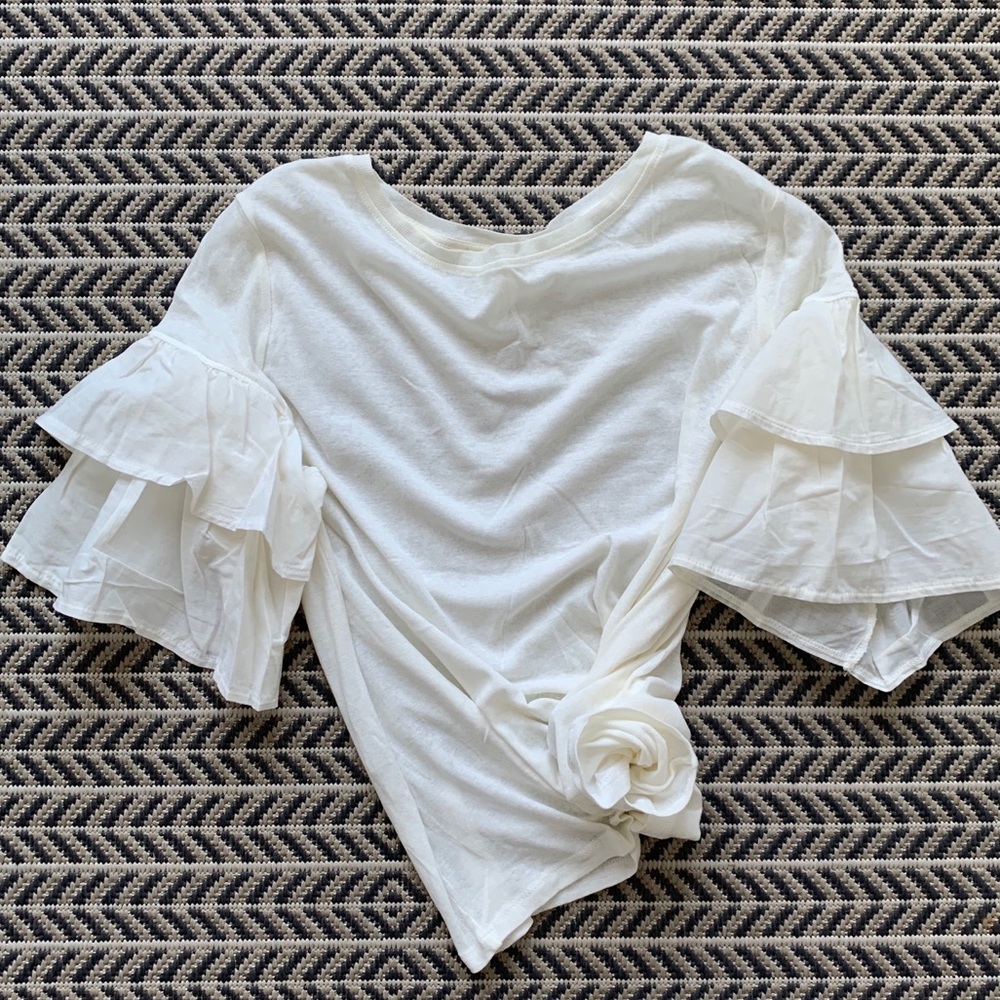 NWOT Ruffle sleeve top